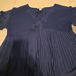 Vintage America Peplum Top-Navy